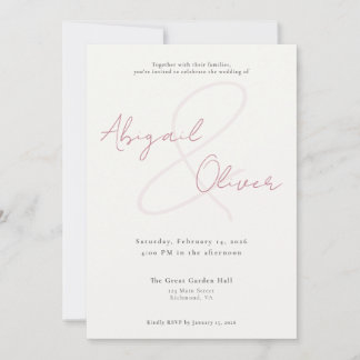 Blush Elegant & Minimal | Modern & Simple Wedding Kaart