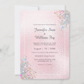 Blush Elegant Modern Holografisch Glitter Metallic Kaart (Voorkant)