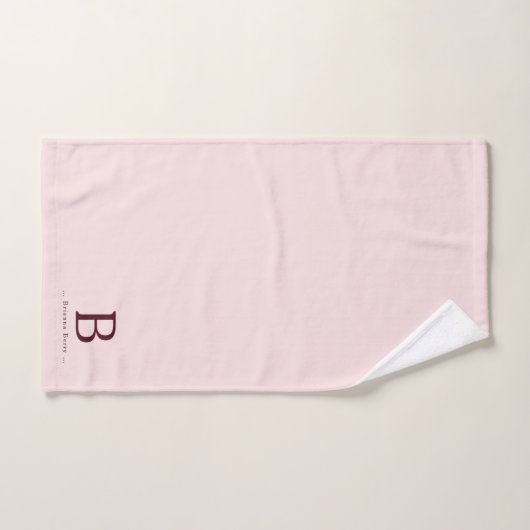 Blush Elegant Monogram Bad Handdoek (Handdoek)