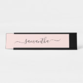 Blush Elegant Swash Handtekening Naam Bureau Naambordje (Voorkant)