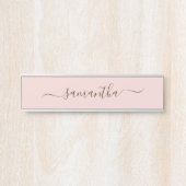 Blush Elegant Swash Handtekening Naam Deurbordje (Voorkant)