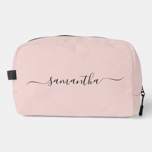 Blush Elegant Swash Handtekening Naam Toilettasje (Voorkant)