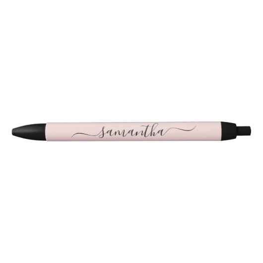 Blush Elegant Swash Handtekening Naam Zwarte Inkt Pen (Voorkant)