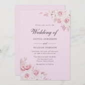 Blush Elegant Waterverf Pearl Shimmer Wedding Kaart (Voorkant / Achterkant)