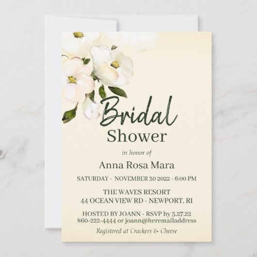 ** Blush Elegant White Beach Rozen Vrijgezellenfee Kaart (Voorkant)