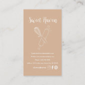 Blush Elegante minimalistische kookgerei Bakkerij Visitekaartje (Achterkant)