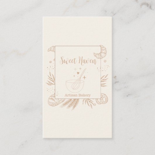 Blush Elegante minimalistische kookgerei Bakkerij Visitekaartje (Voorkant)