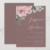 Blush Elegantie Moderne Trending Bruiloft Kaart (Voorkant / Achterkant)