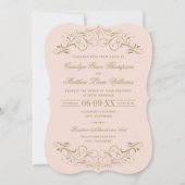  Blush en Antiek goudhuwelijk Kaart (Voorkant)