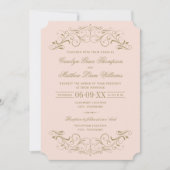  Blush en Antiek goudhuwelijk Kaart (Voorkant)