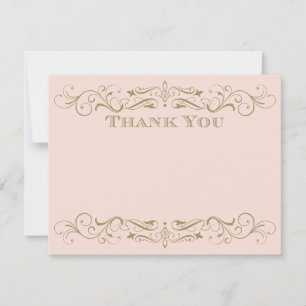 Blush en Antiek goudhuwelijk Notitiekaartje