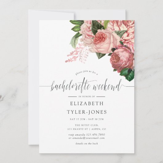  Blush en Bachelorette Weekend Kaart (Voorkant)