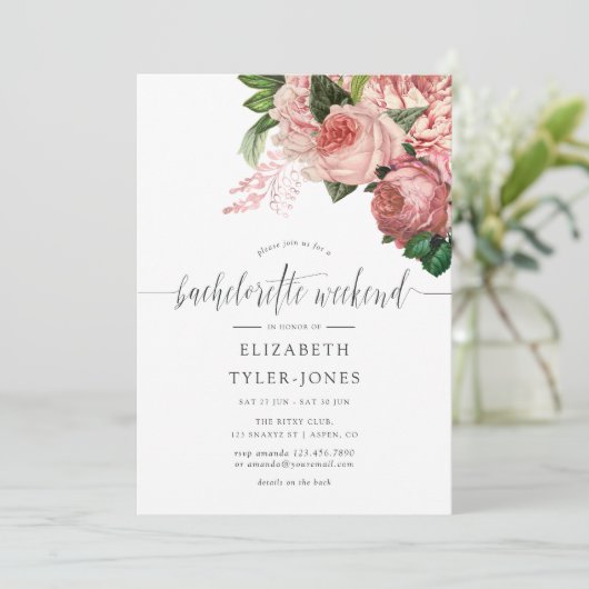  Blush en Bachelorette Weekend Kaart (Staand voorkant)