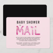 Blush en Black Baby shower door Mail Invitation Kaart (Voorkant / Achterkant)