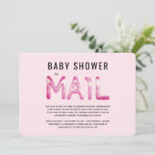 Blush en Black Baby shower door Mail Invitation Kaart (Staand voorkant)
