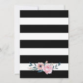 Blush en Black Stripes Floral Vrijgezellenfeest Kaart (Achterkant)