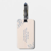 Blush en blauw | Abstracte Waterverf en monogram Bagagelabel (Achterkant verticaal)