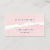 Blush en blauw | ABSTRACTE WATERVERF Visitekaartje (Achterkant)