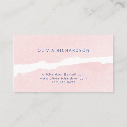 Blush en blauw | ABSTRACTE WATERVERF Visitekaartje (Achterkant)