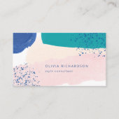Blush en blauw | ABSTRACTE WATERVERF Visitekaartje (Voorkant)