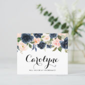 Blush en blauwe bloemen zullen je mijn Bridesmaid (Staand voorkant)