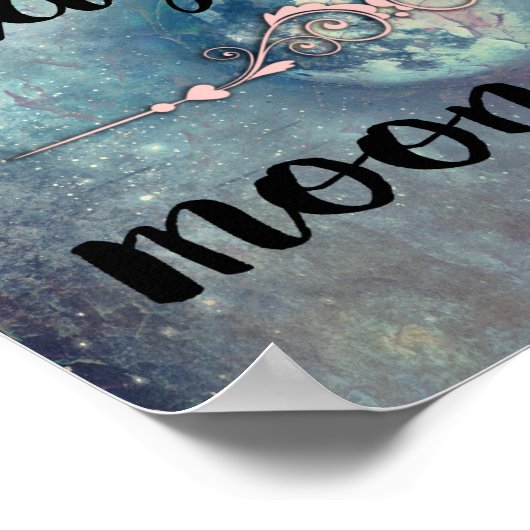 Blush en Blauwgroen Verblijf Wild Moon Child Poster (Hoek)