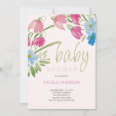 Blush en Blue Spring Baby shower Kaart (Voorkant)