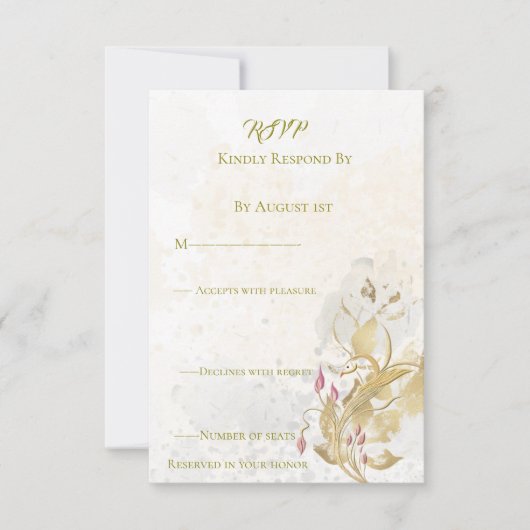 Blush en botanisch goud Respons Kaart (Voorkant)