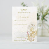 Blush en botanisch goud Respons Kaart (Staand voorkant)