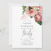  Blush en Bourgogne 30e verjaardag Kaart (Voorkant)