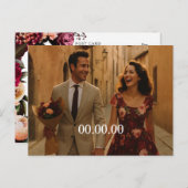 Blush en Bourgogne Aankondigingskaart (Voorkant / Achterkant)