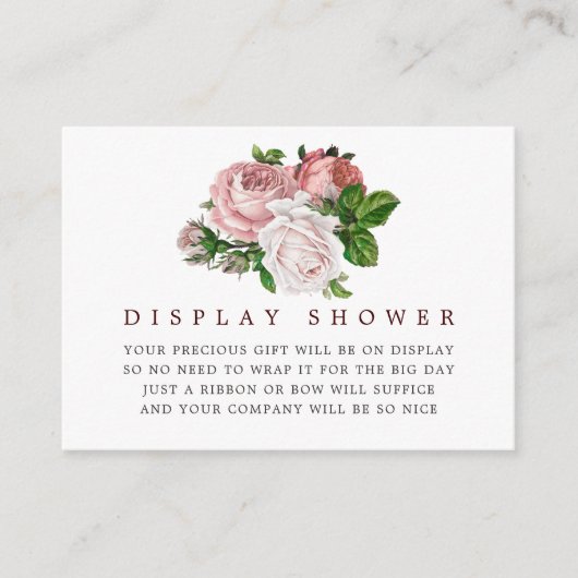Blush en Bourgogne Baby Display Shower Informatiekaartje (Voorkant)
