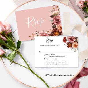 Blush en Bourgogne Bloemen, w / zonder maaltijden  RSVP Kaartje