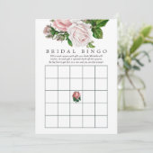 Blush en Bourgogne Floral Bridal Bingo (Staand voorkant)
