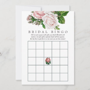  Blush en Bourgogne Floral Bridal Bingo