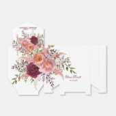 Blush en Bourgogne Waterverf Peony Vrijgezellenfee Bedankdoosjes (Uitgevouwen)