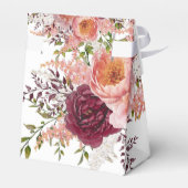 Blush en Bourgogne Waterverf Peony Vrijgezellenfee Bedankdoosjes (Achterkant)