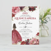 Blush en Bourgondische pioenen marsala Prinses Jur Kaart (Staand voorkant)