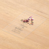 Blush en Bourgondische wijn proeven vrijgezellenfe Acryl Uitnodigingen (Laagn)