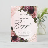 Blush- en bruinmarawaarop bloemen goud bedekken kaart (Staand voorkant)