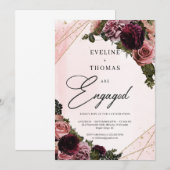 Blush- en bruinmarawaarop bloemen goud bedekken kaart (Voorkant / Achterkant)