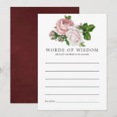  Blush en Burgundy Floral Bridal Advice Advieskaart (Voorkant / Achterkant)