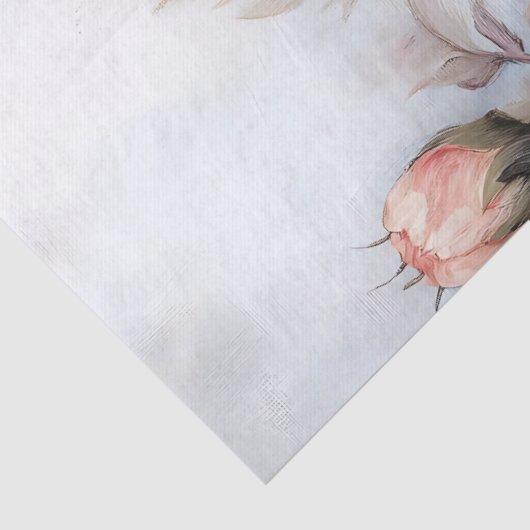  Blush en Cream Peony Bloemen Decoupage Tissuepapier (Detail)