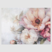  Blush en Cream Peony Bloemen Decoupage Tissuepapier (Voorkant)