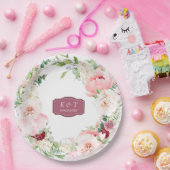 Blush en Deep Mauve Lush Floral Papieren Bordje (Feest)