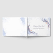 Blush en Dusty Blauw Bloemen Bruiloft Gastenboek (Volledig)