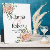 Blush en eggshell waterverf floral bruiloft pla fotoplaat (Zijkant)