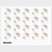 Blush en eggshell waterverf florale dank u ronde sticker (Vel)