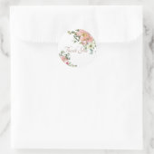 Blush en eggshell waterverf florale dank u ronde sticker (Tas)