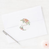 Blush en eggshell waterverf florale dank u ronde sticker (Envelop)